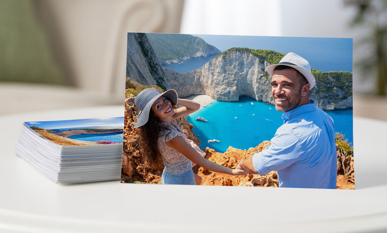 four 8x6" photo prints displayed on a table